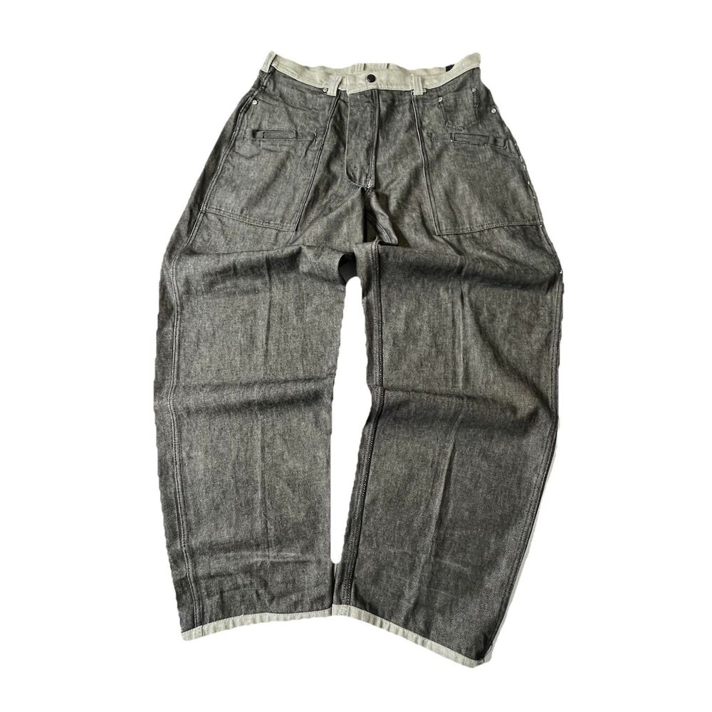 Parasuco Super Sick Vintage 90s Reversible Distressed Baggy Wide Leg Jeans 38x33